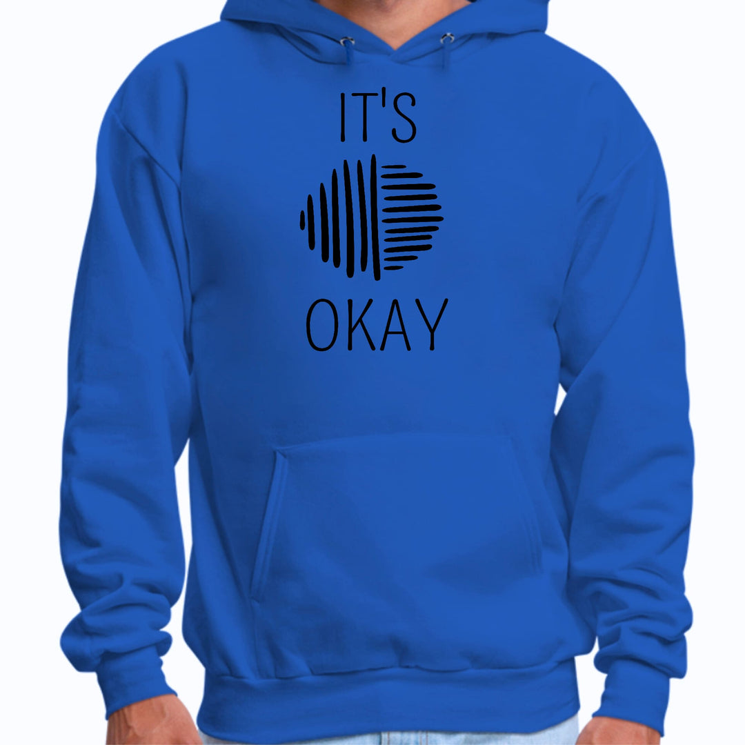 Mens Graphic Hoodie Say it Soul - its Okay - Black Line Art Positive - Unisex