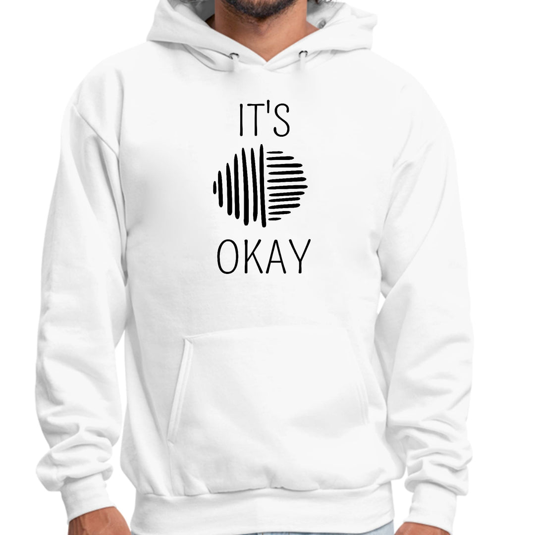 Mens Graphic Hoodie Say it Soul its Okay Black Line Art Positive - Unisex