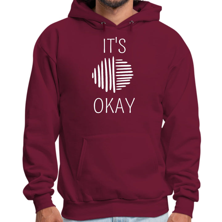 Mens Graphic Hoodie Say it Soul its Okay White Line Art Positive - Unisex