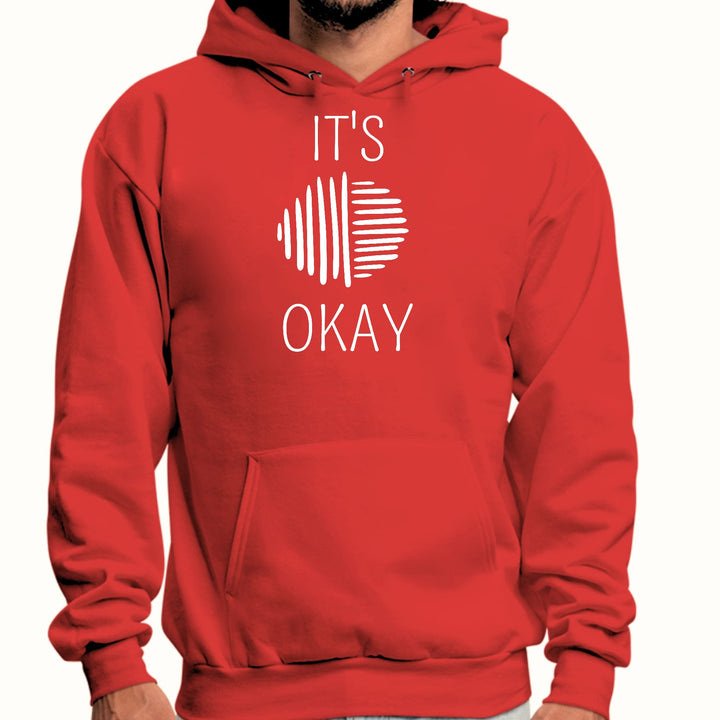 Mens Graphic Hoodie Say it Soul its Okay White Line Art Positive - Unisex