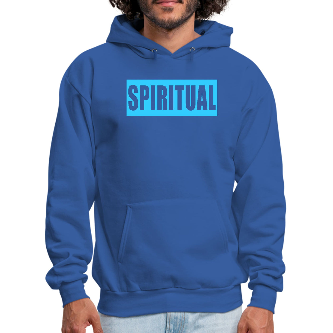 Mens Graphic Hoodie Spiritual Light Blue Print - Unisex | Hoodies
