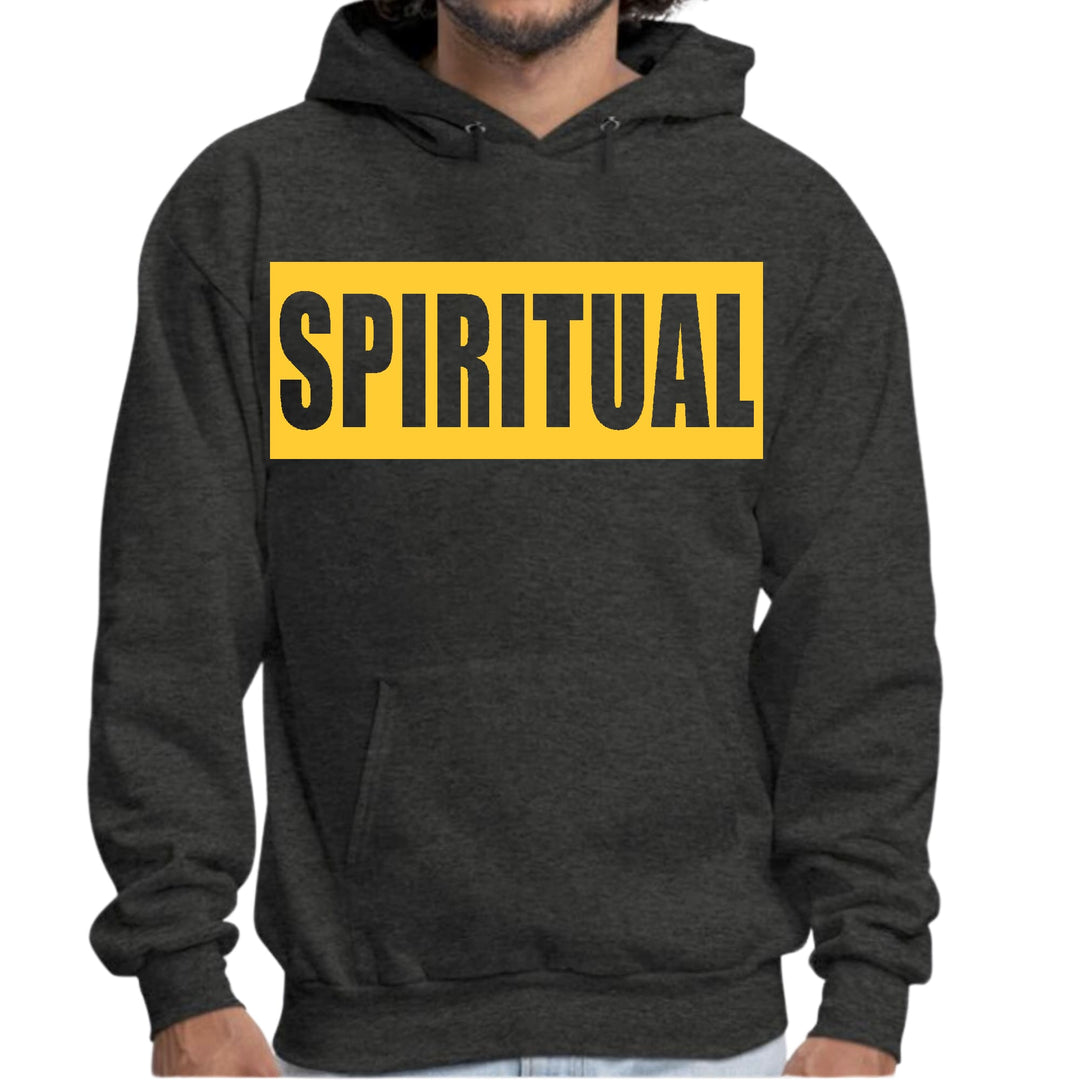 Mens Graphic Hoodie Spiritual Yellow Gold Colorblock Illustration - Unisex