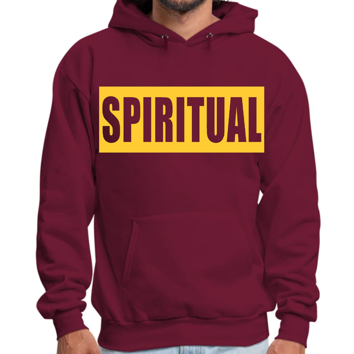 Mens Graphic Hoodie Spiritual Yellow Gold Colorblock Illustration - Unisex