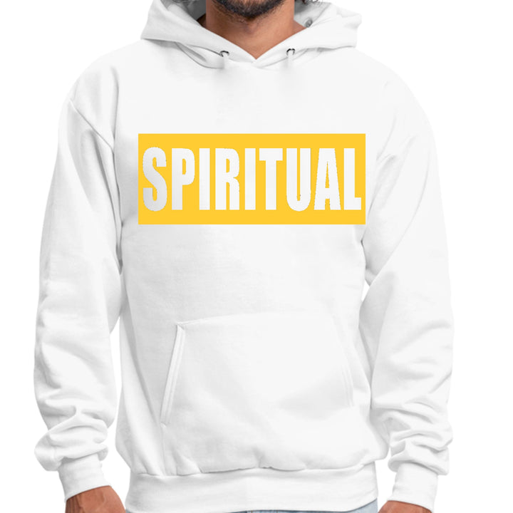 Mens Graphic Hoodie Spiritual Yellow Gold Colorblock Illustration - Unisex