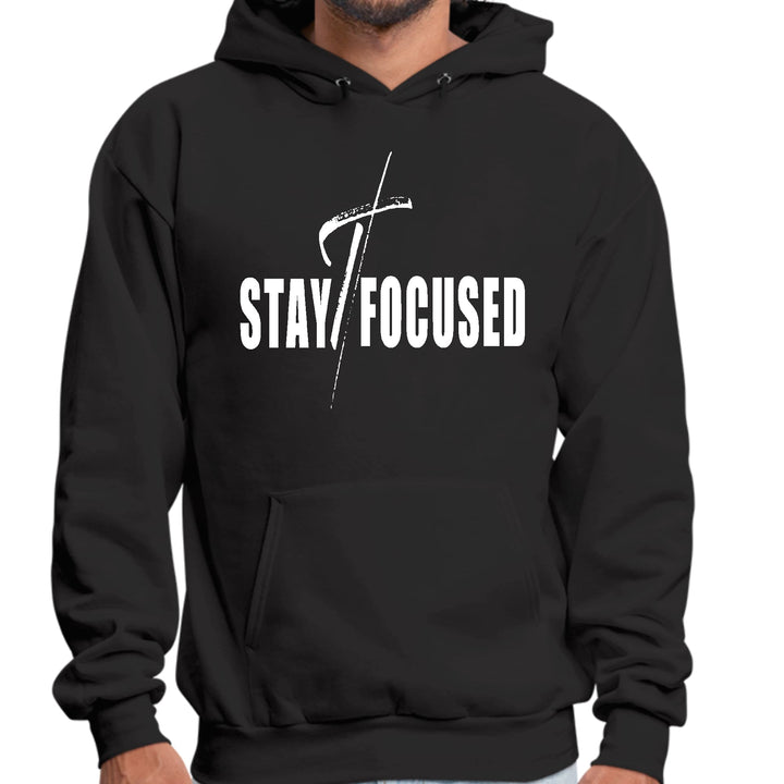 Mens Graphic Hoodie Stay Focused White Print - Unisex | Hoodies