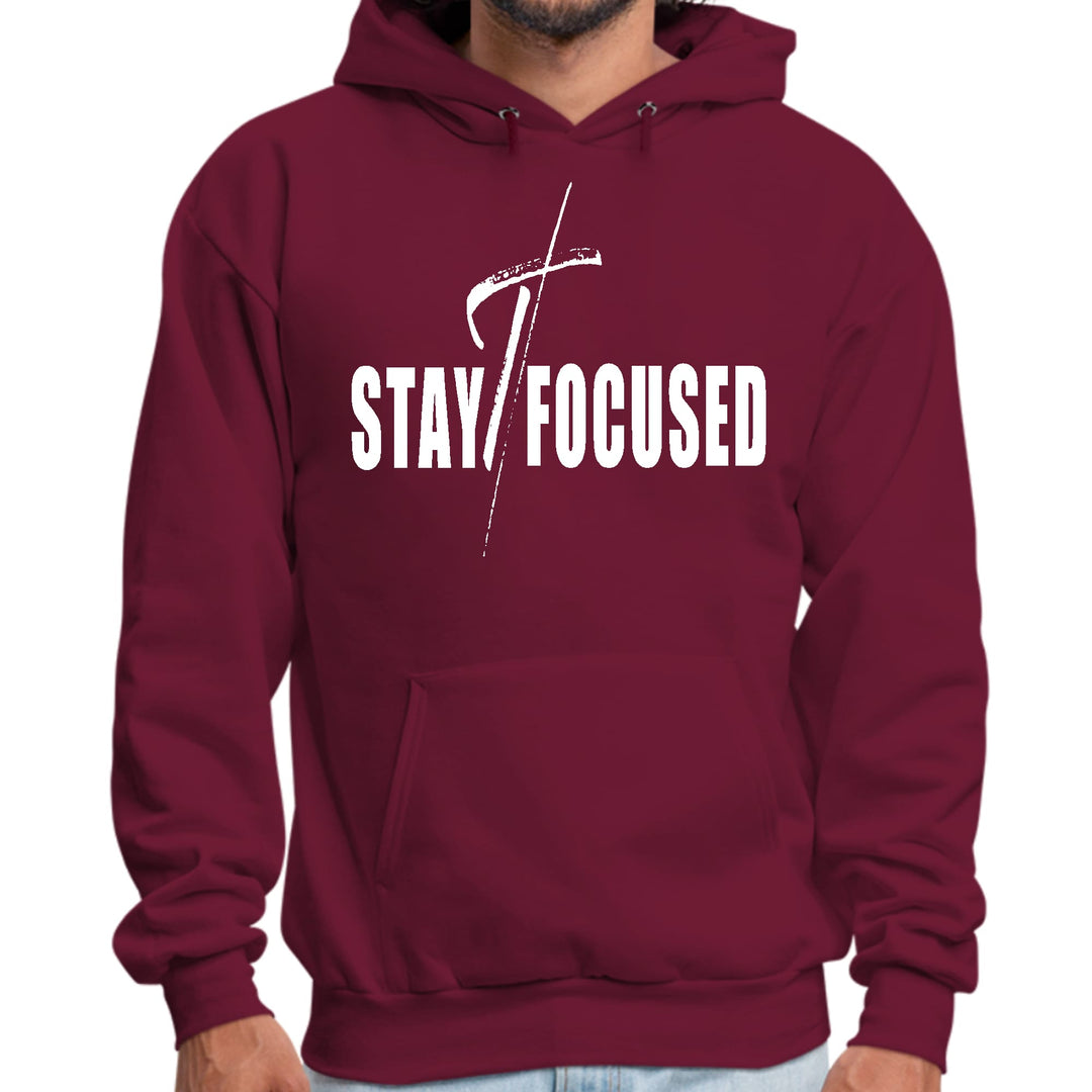 Mens Graphic Hoodie Stay Focused White Print - Unisex | Hoodies