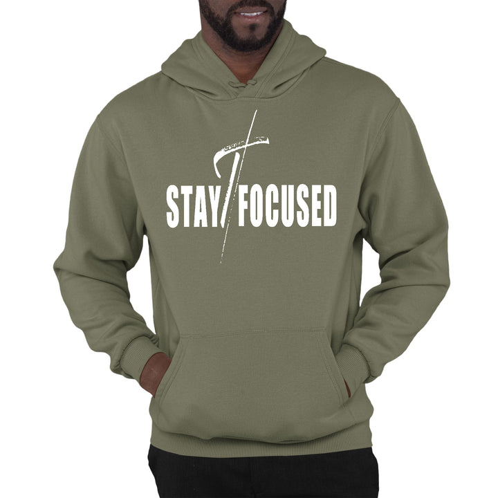 Mens Graphic Hoodie Stay Focused White Print - Unisex | Hoodies