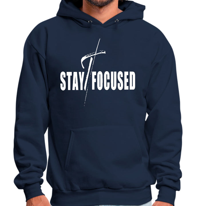 Mens Graphic Hoodie Stay Focused White Print - Unisex | Hoodies