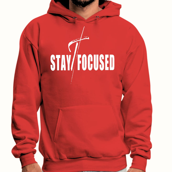 Mens Graphic Hoodie Stay Focused White Print - Unisex | Hoodies