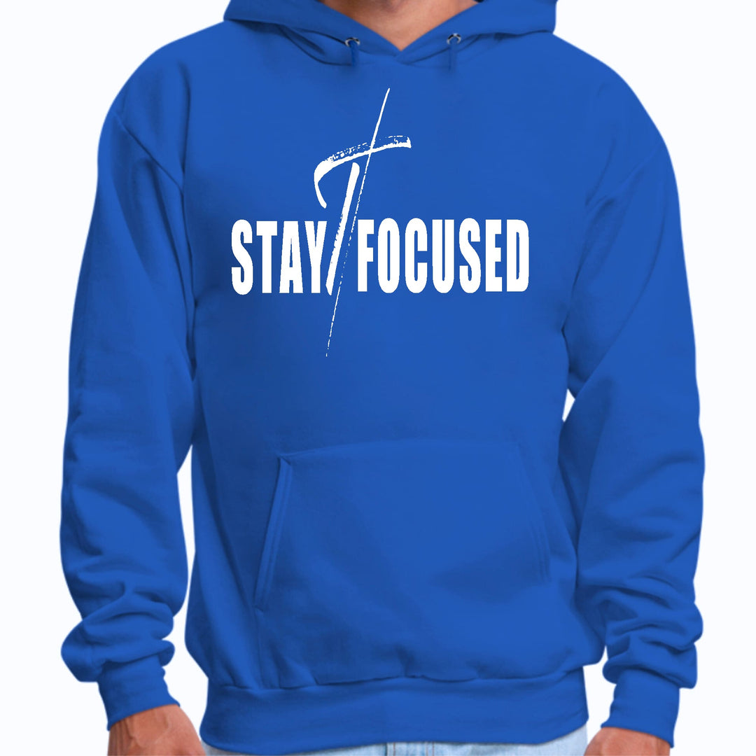 Mens Graphic Hoodie Stay Focused White Print - Unisex | Hoodies