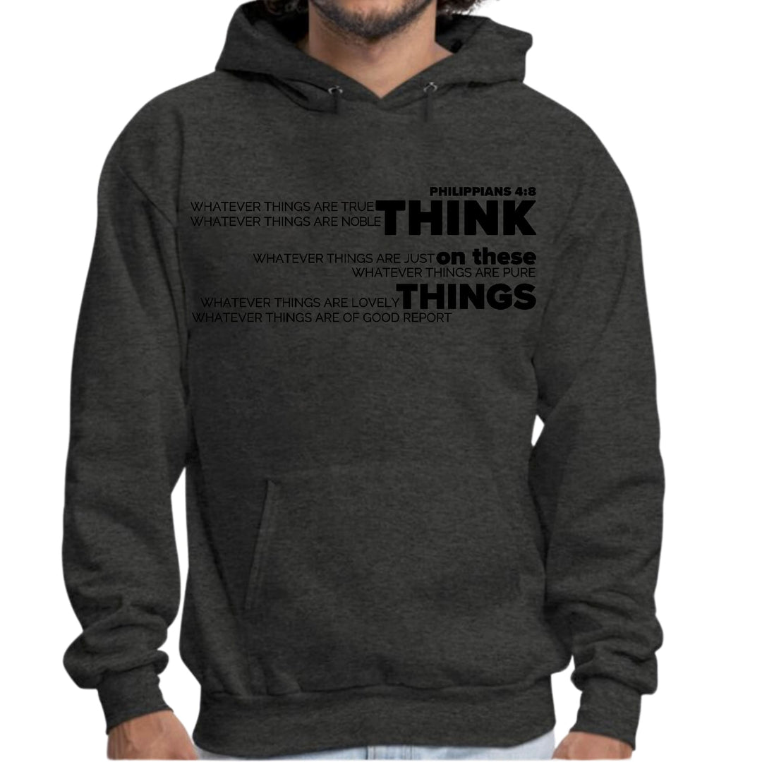 Mens Graphic Hoodie Think on these Things Black Illustration - Unisex | Hoodies