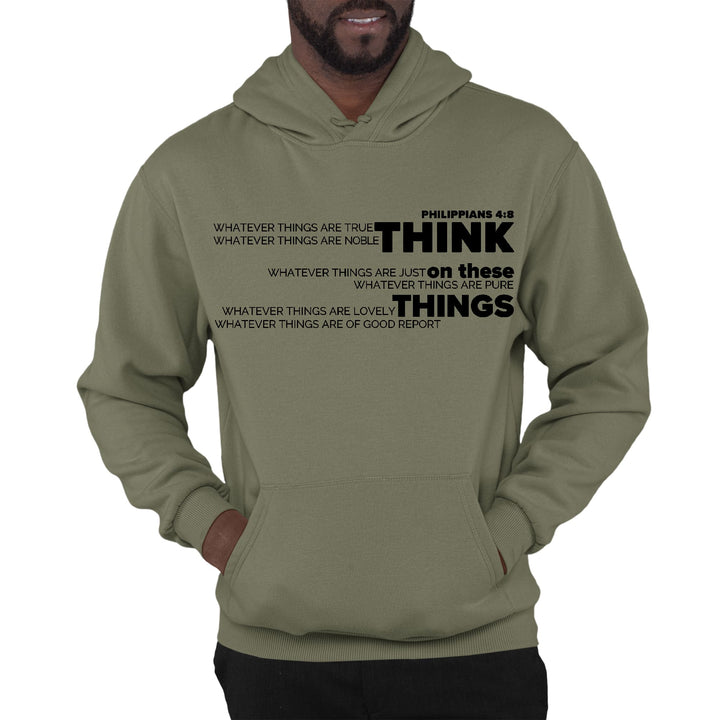 Mens Graphic Hoodie Think on these Things Black Illustration - Unisex | Hoodies