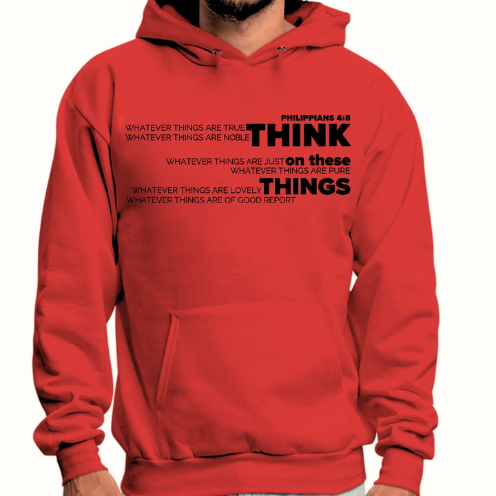 Mens Graphic Hoodie Think on these Things Black Illustration - Unisex | Hoodies