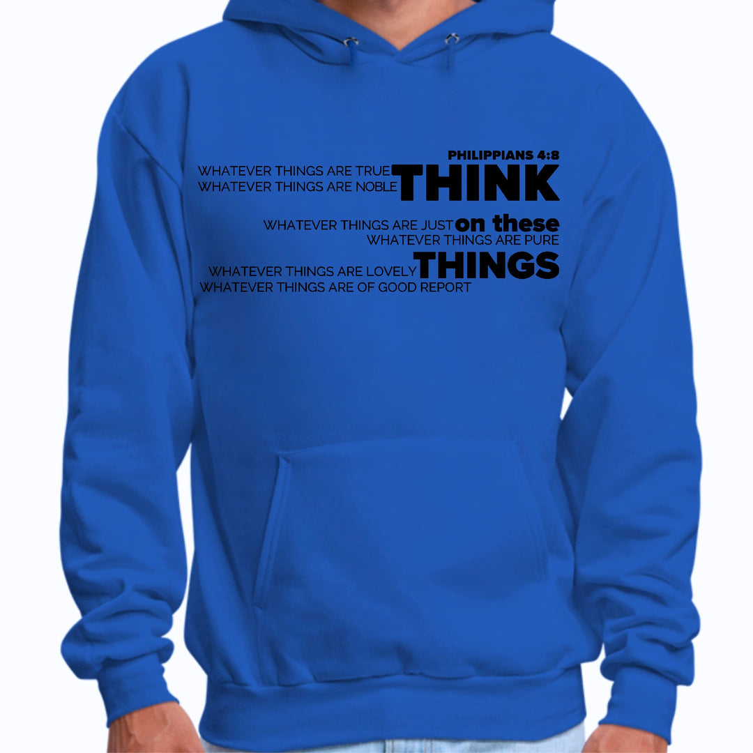 Mens Graphic Hoodie Think on these Things Black Illustration - Unisex | Hoodies