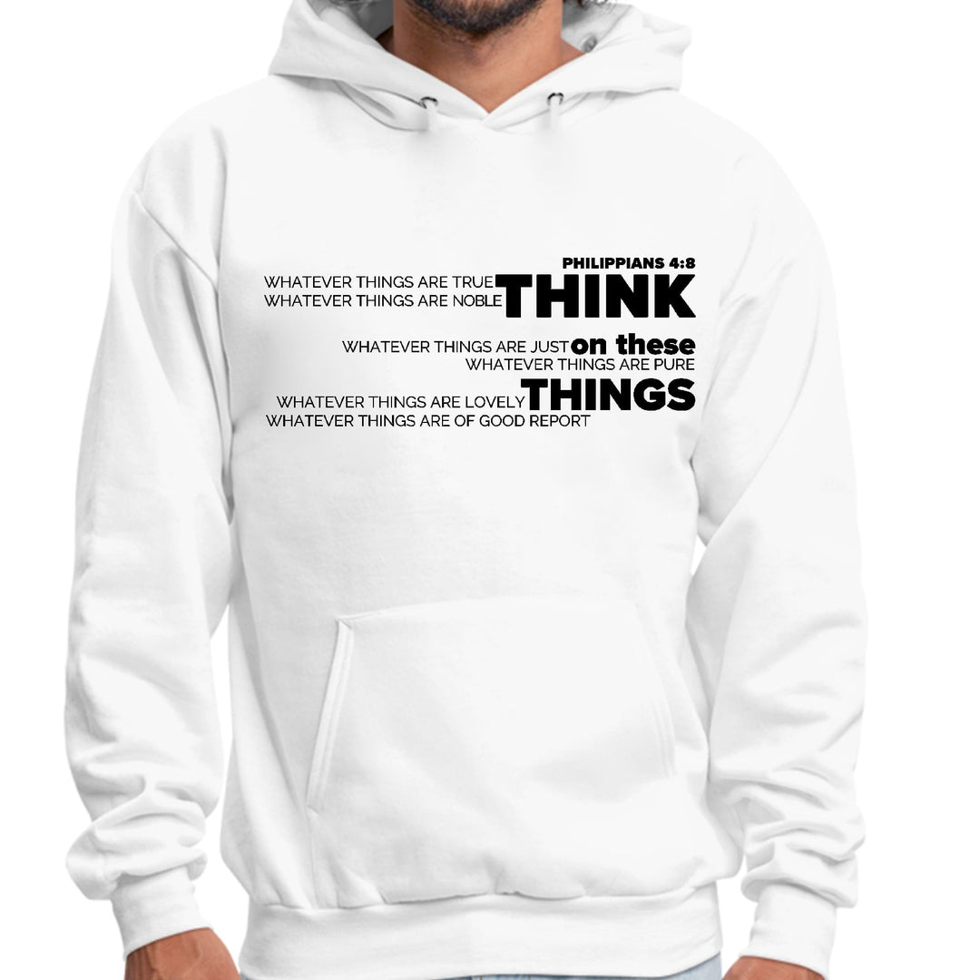 Mens Graphic Hoodie Think on these Things Black Illustration - Unisex | Hoodies