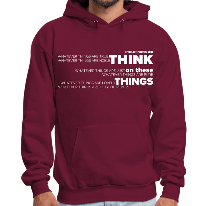 Mens Graphic Hoodie Think on these Things - Unisex | Hoodies