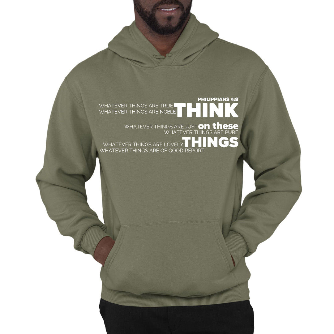 Mens Graphic Hoodie Think on these Things - Unisex | Hoodies