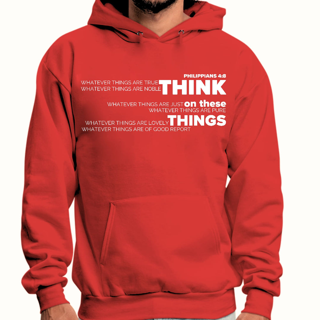 Mens Graphic Hoodie Think on these Things - Unisex | Hoodies