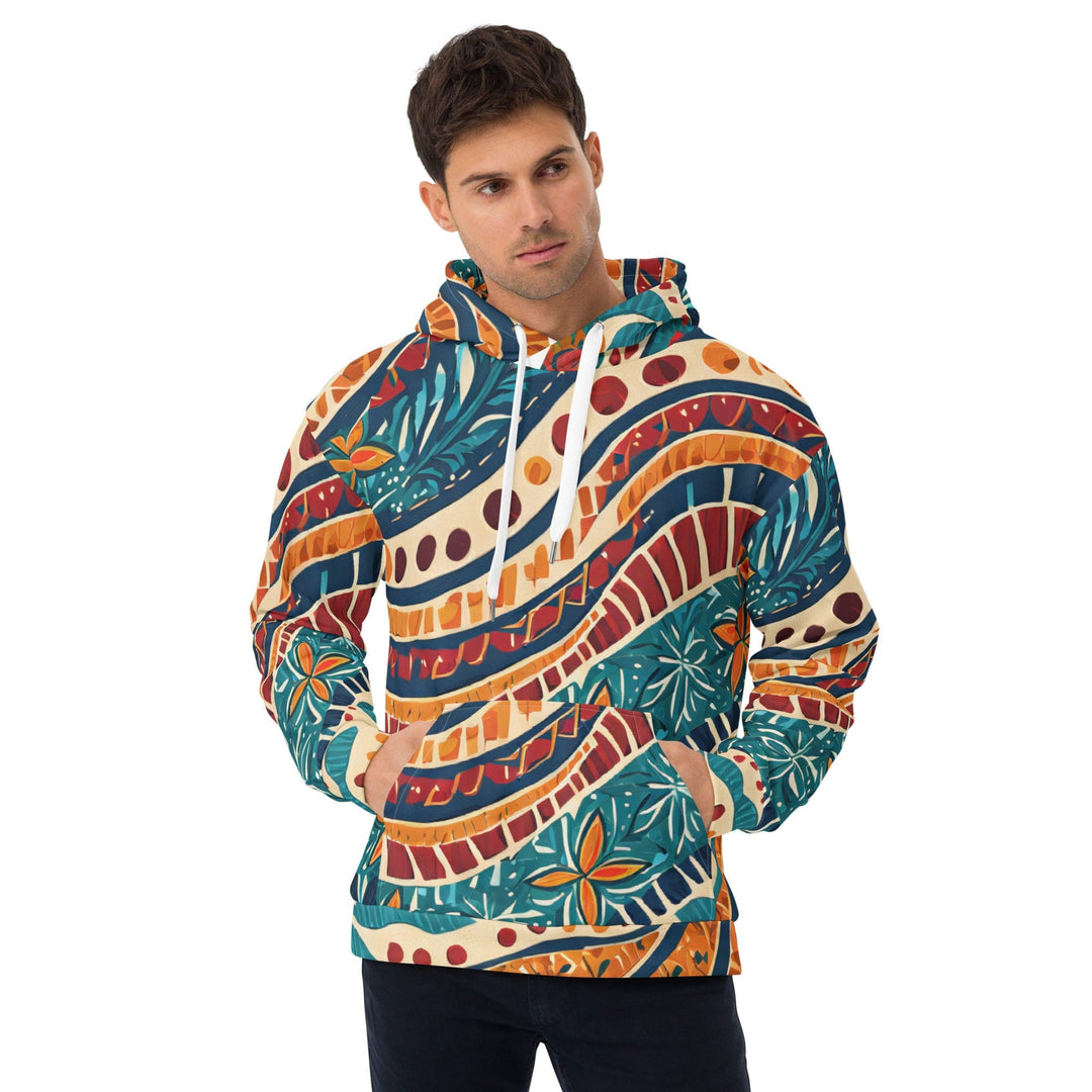 Mens Graphic Hoodie Tropical Floral Pattern 61374