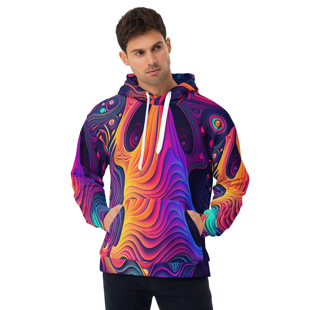 Mens Graphic Hoodie Vibrant Psychedelic Kaleidoscope Boho Print