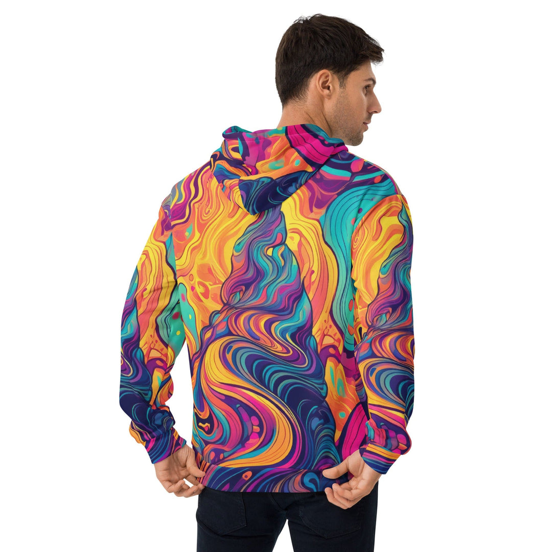 Mens Graphic Hoodie Vibrant Psychedelic Rave Pattern -kaleidoscope 2