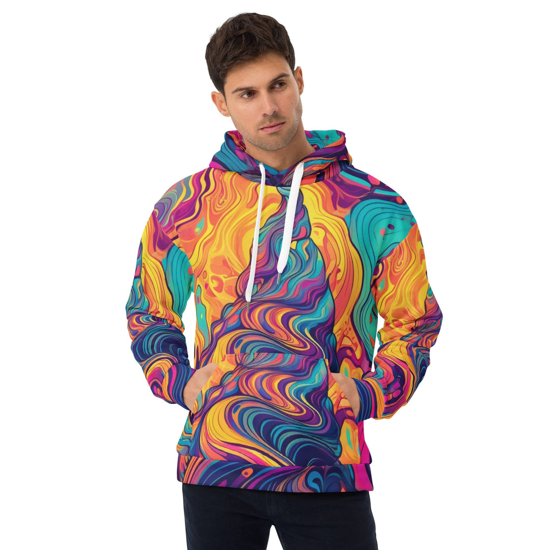Mens Graphic Hoodie Vibrant Psychedelic Rave Pattern -kaleidoscope 2