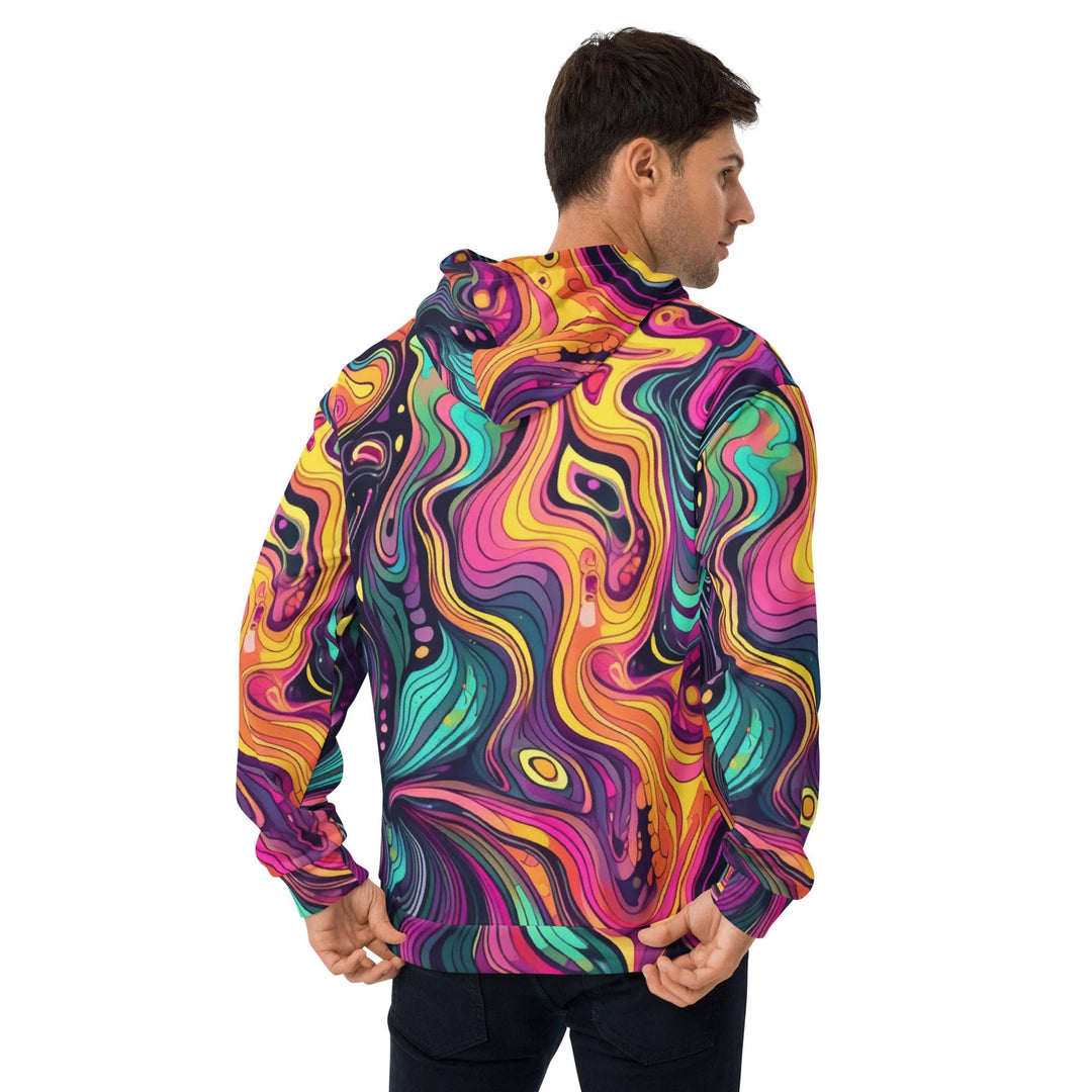 Mens Graphic Hoodie Vibrant Psychedelic Rave Pattern -kaleidoscope 3