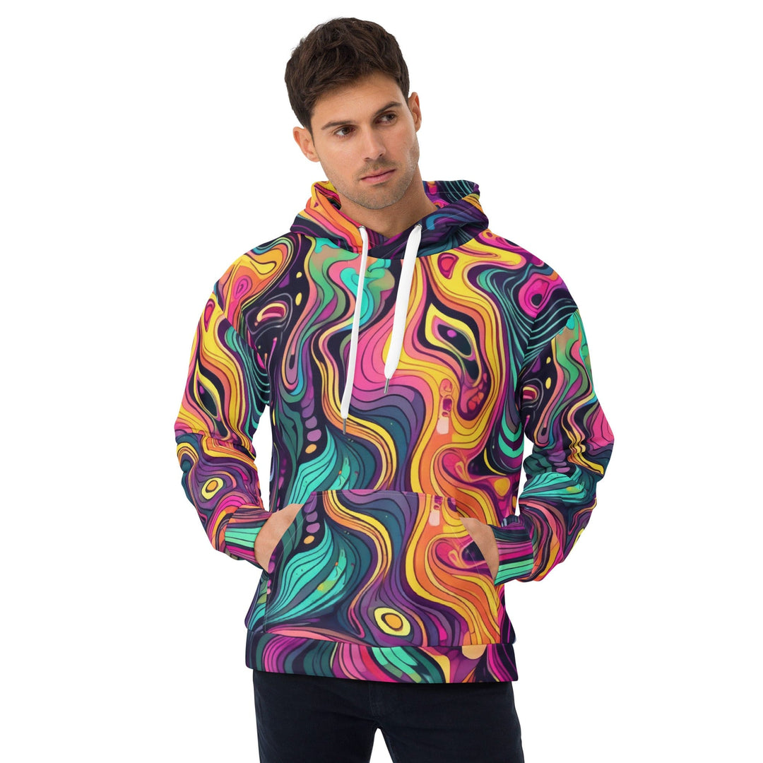 Mens Graphic Hoodie Vibrant Psychedelic Rave Pattern -kaleidoscope 3