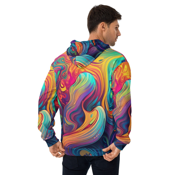 Mens Graphic Hoodie Vibrant Psychedelic Rave Pattern -kaleidoscope
