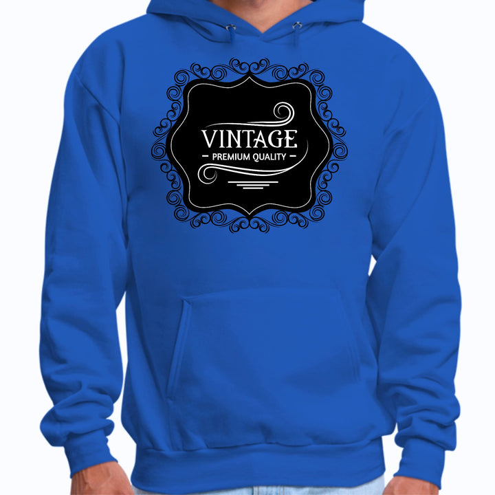 Mens Graphic Hoodie Vintage Premium Quality Black White Illustration