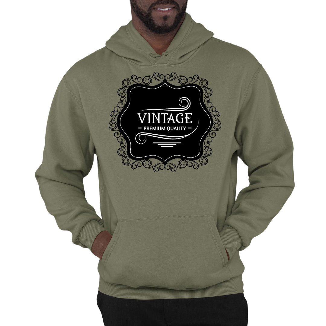 Mens Graphic Hoodie Vintage Premium Quality Black White Illustration