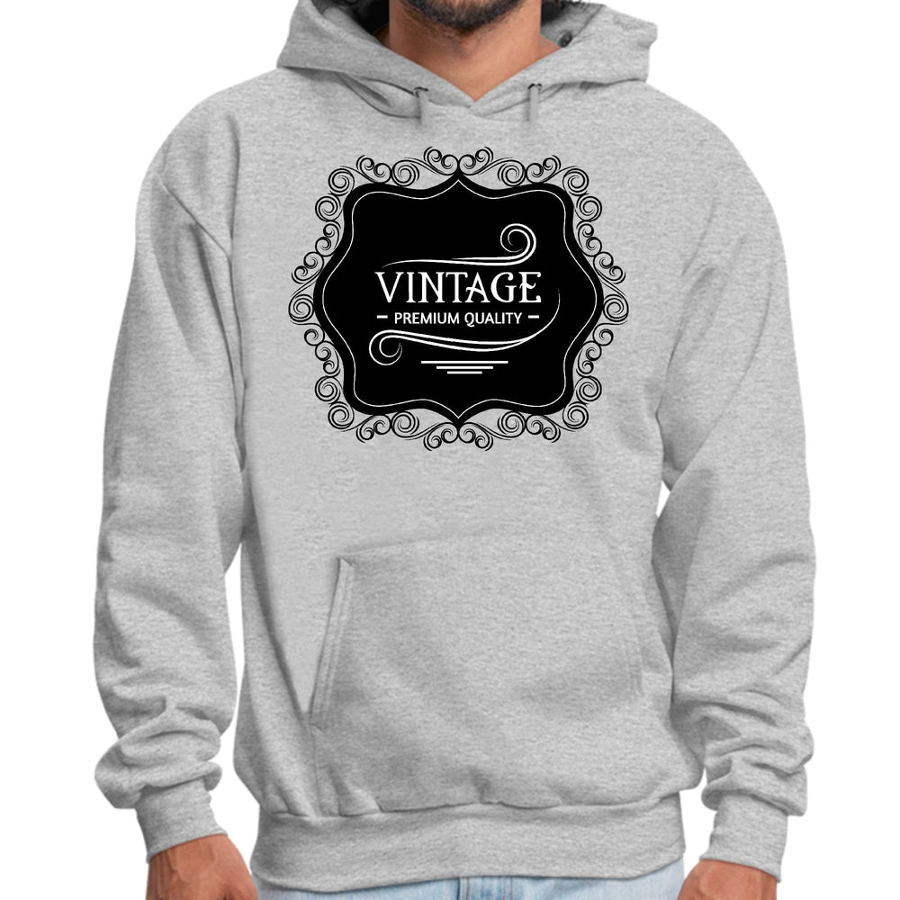 Mens Graphic Hoodie Vintage Premium Quality Black White Illustration - Unisex