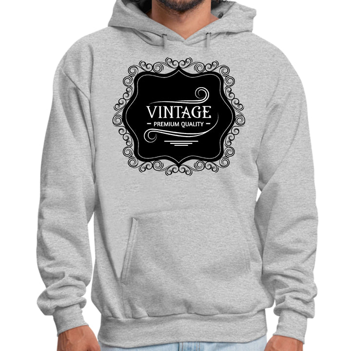 Mens Graphic Hoodie Vintage Premium Quality Black White Illustration