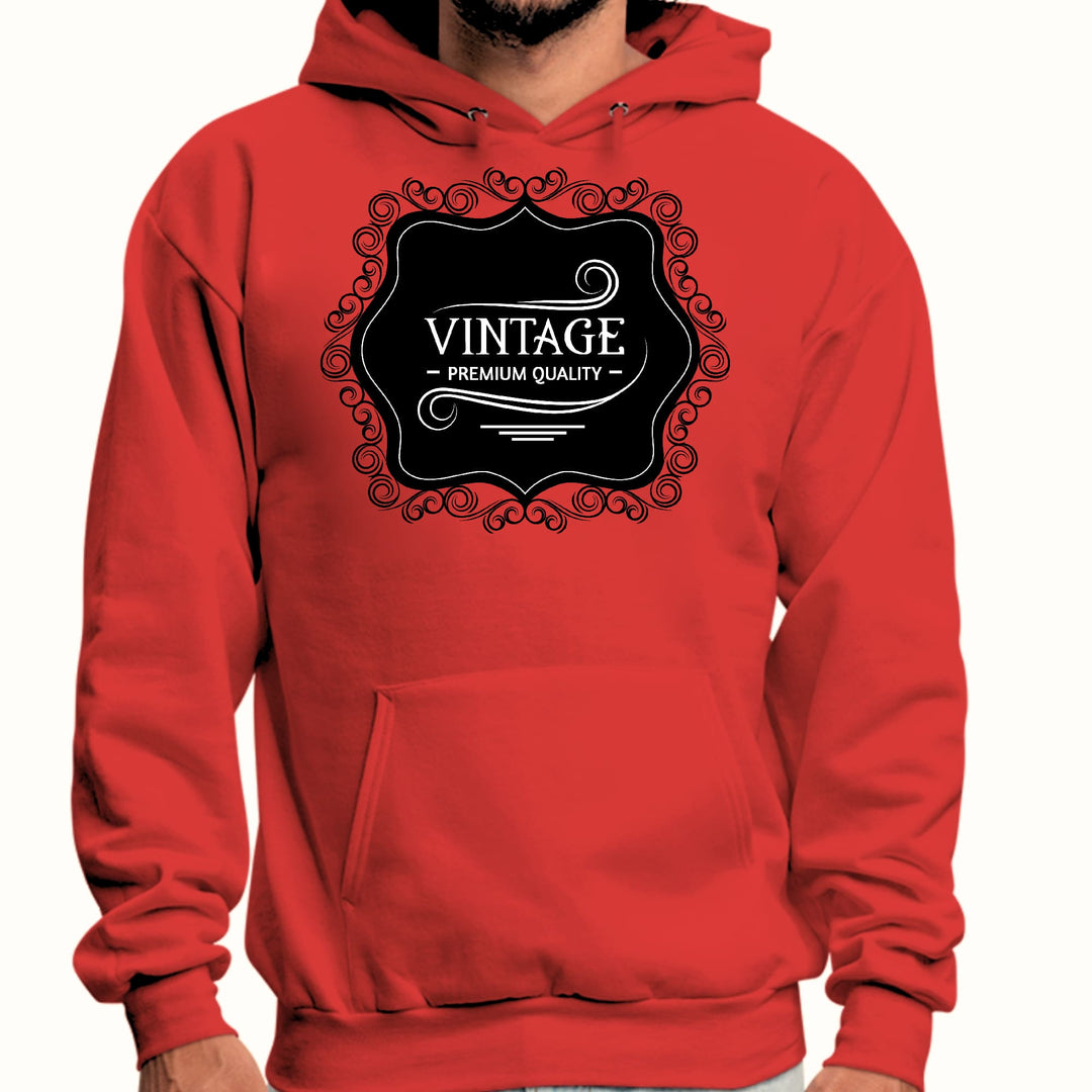 Mens Graphic Hoodie Vintage Premium Quality Black White Illustration