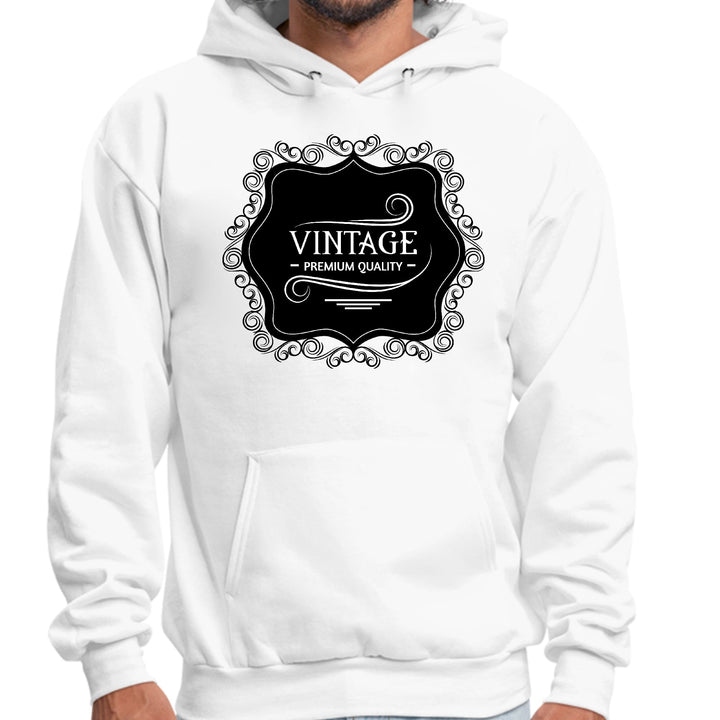 Mens Graphic Hoodie Vintage Premium Quality Black White Illustration