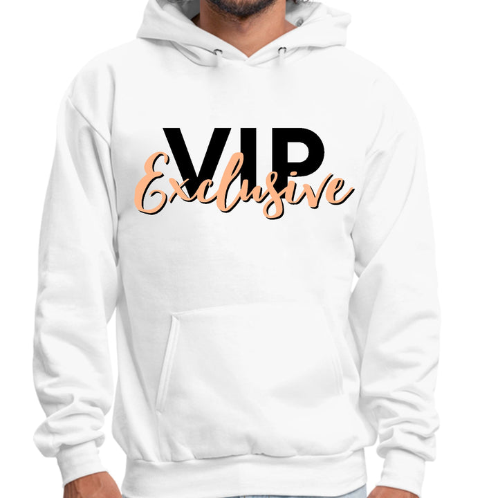 Mens Graphic Hoodie Vip Exclusive Black and Beige - Affirmation - Unisex