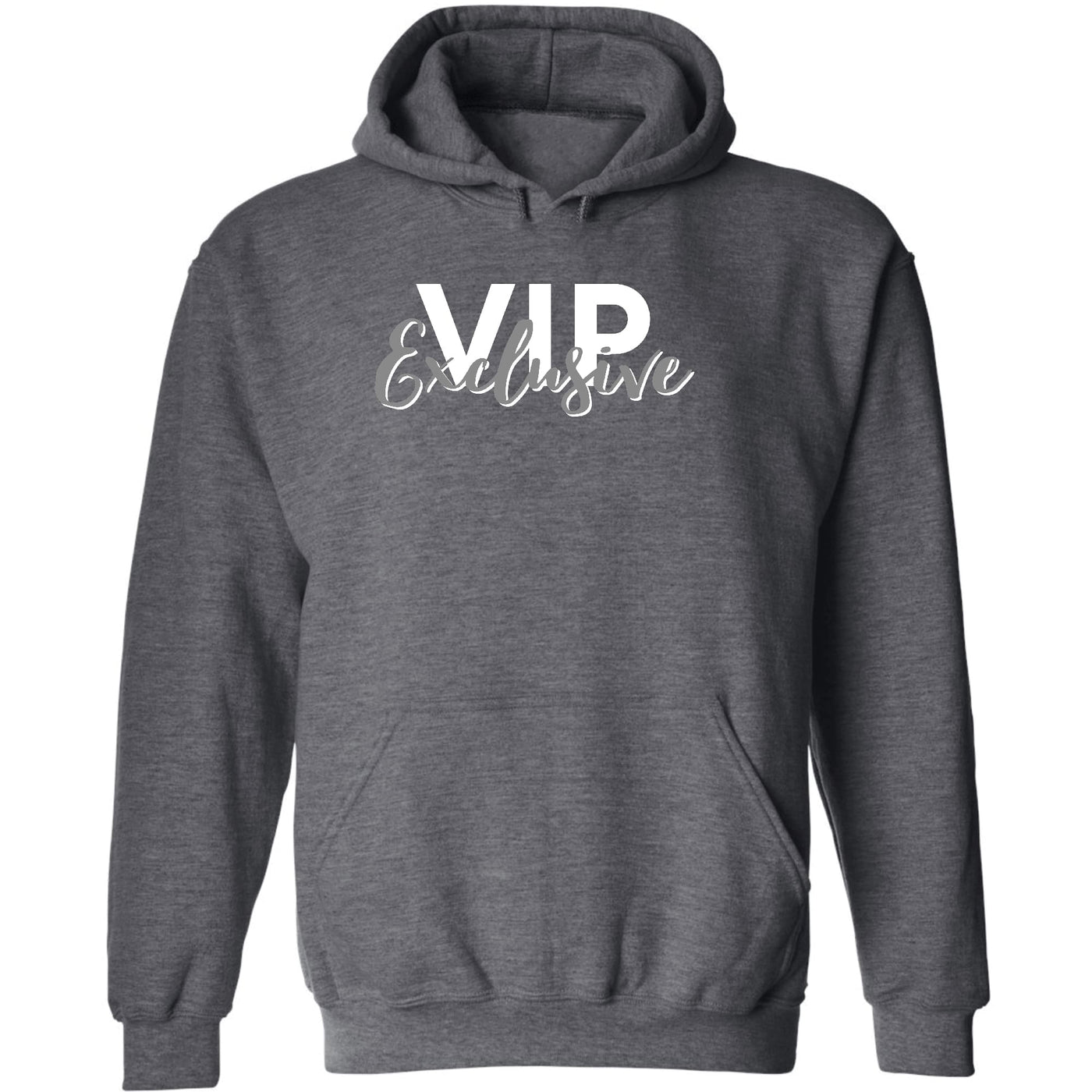Mens Graphic Hoodie Vip Exclusive Grey And White - Affirmation - Unisex