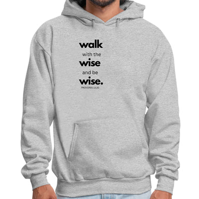 Mens Graphic Hoodie Walk With The Wise And Be Wise Black Illustration - Unisex