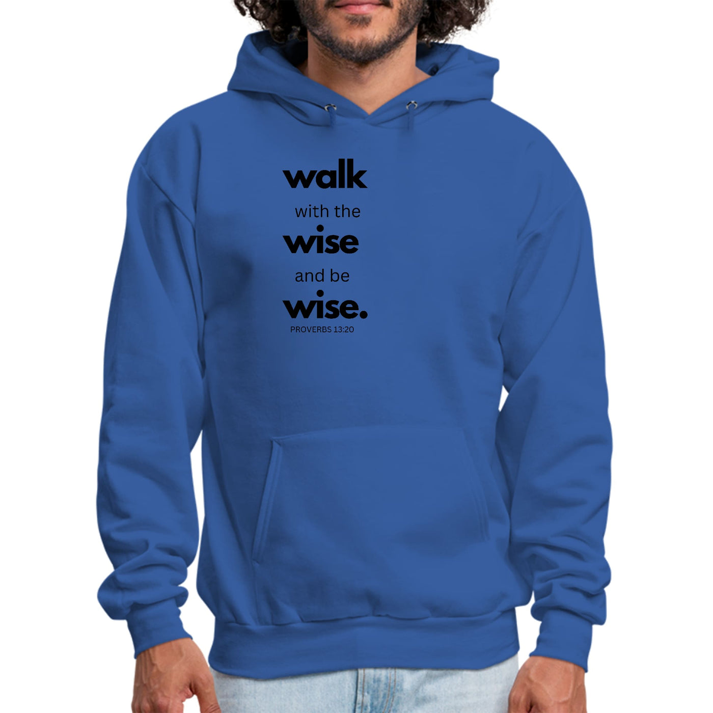 Mens Graphic Hoodie Walk With The Wise And Be Wise Black Illustration - Unisex