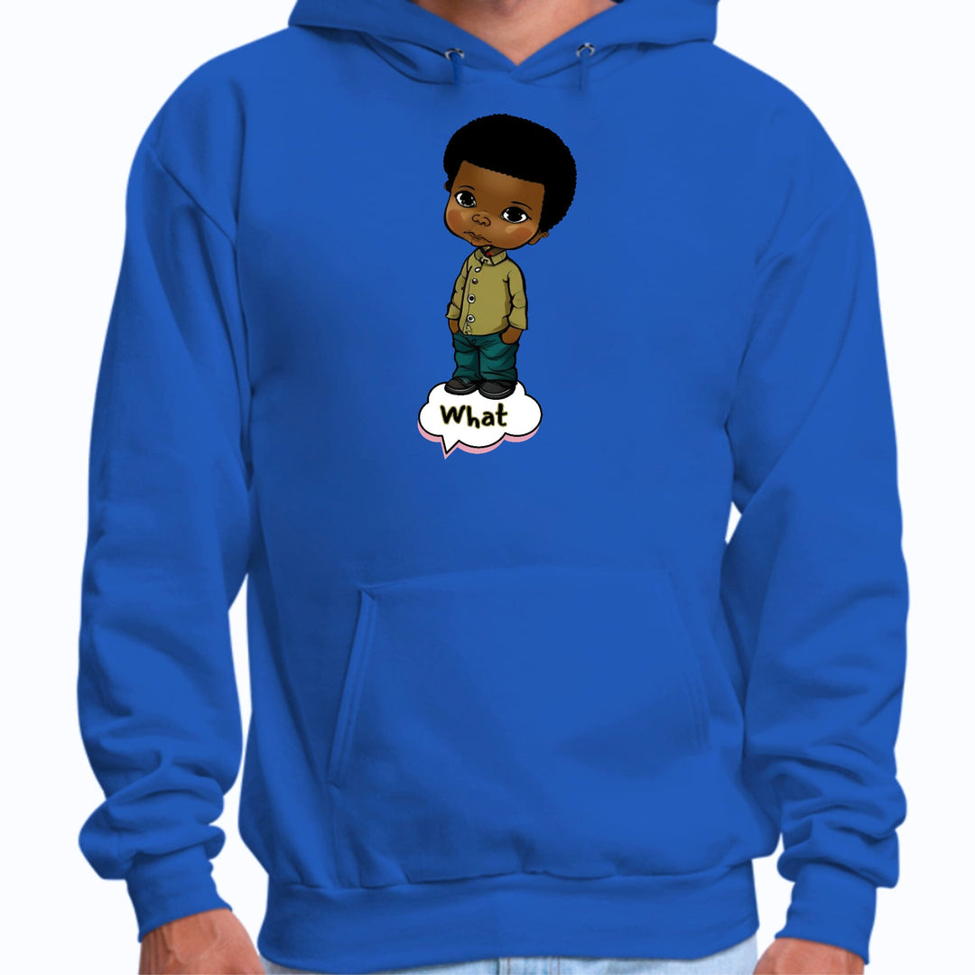 Mens Graphic Hoodie What African American Boy Illustration Art - Unisex