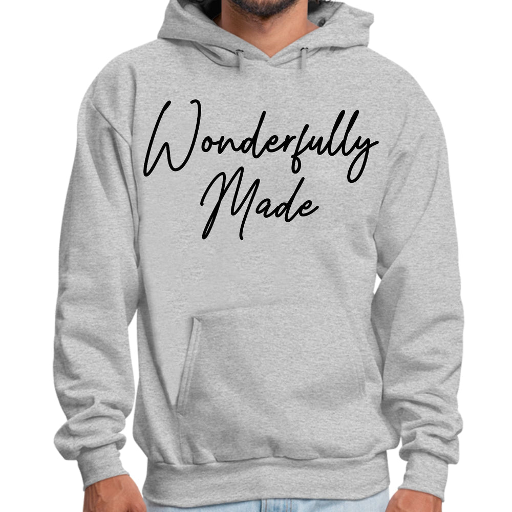 Mens Graphic Hoodie Wonderfully Made Black Illustration - Unisex | Hoodies