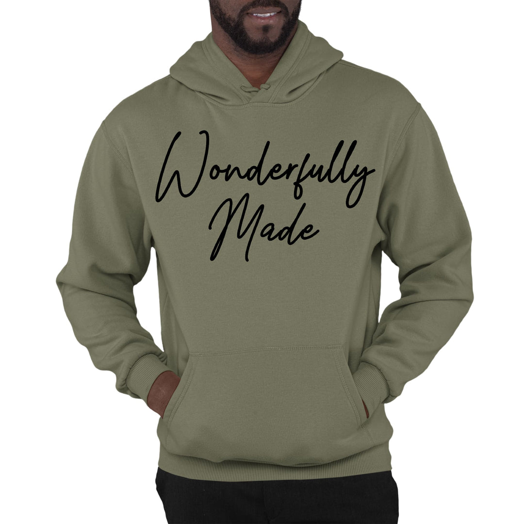 Mens Graphic Hoodie Wonderfully Made Black Illustration - Unisex | Hoodies