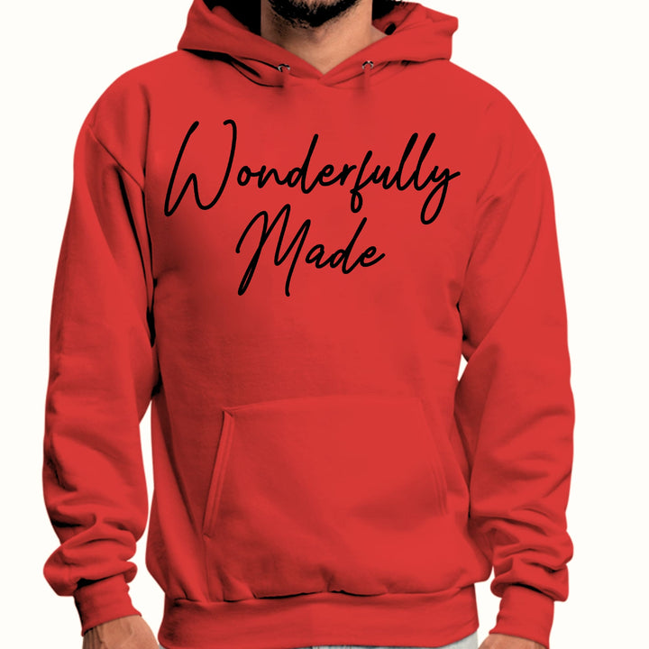 Mens Graphic Hoodie Wonderfully Made Black Illustration - Unisex | Hoodies