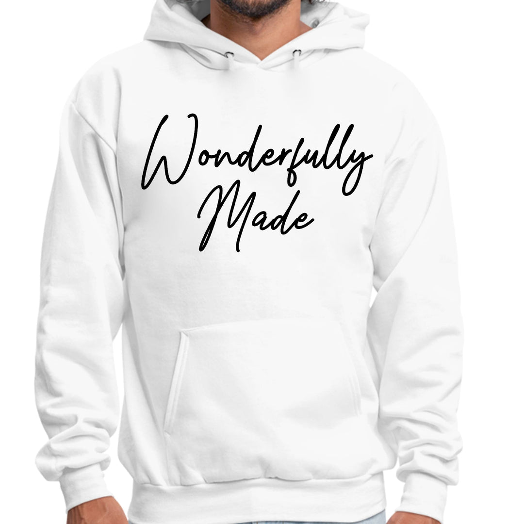 Mens Graphic Hoodie Wonderfully Made Black Illustration - Unisex | Hoodies