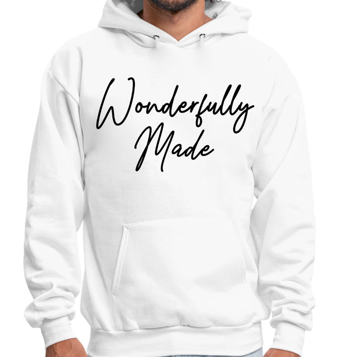 Mens Graphic Hoodie Wonderfully Made Black Illustration - Unisex | Hoodies