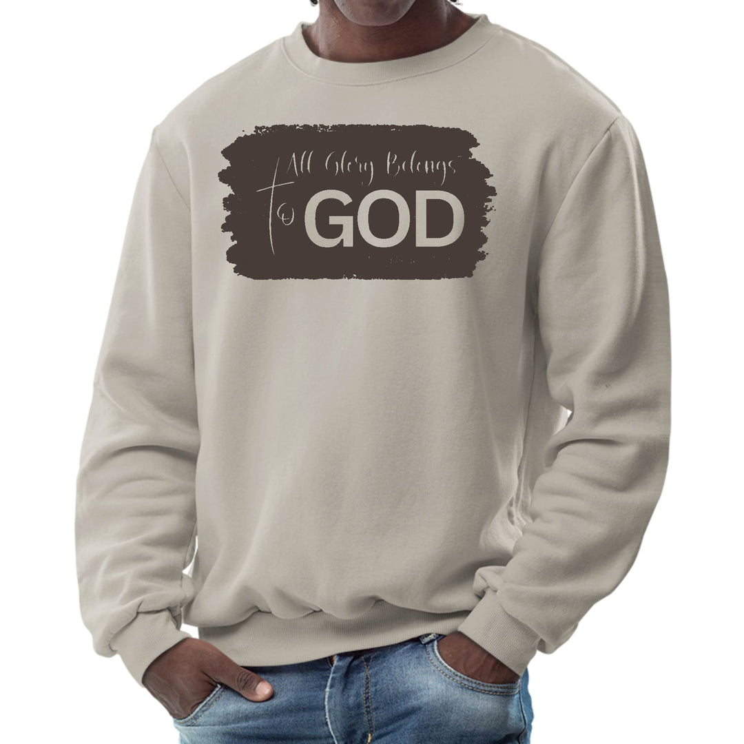 Mens Graphic Sweatshirt All Glory Belongs to God Brown - Mens | Sweatshirts