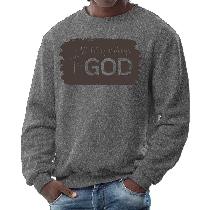 Mens Graphic Sweatshirt All Glory Belongs to God Brown - Mens | Sweatshirts