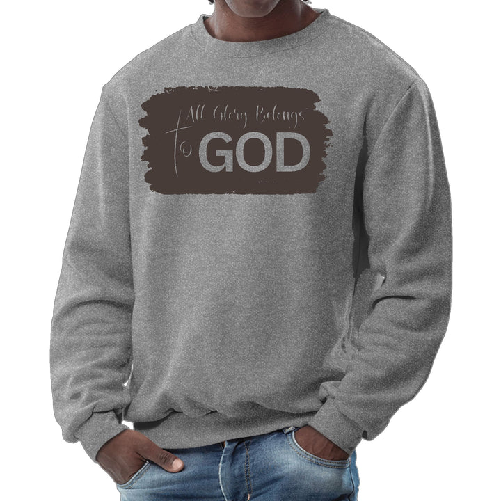 Mens Graphic Sweatshirt All Glory Belongs to God Brown - Mens | Sweatshirts