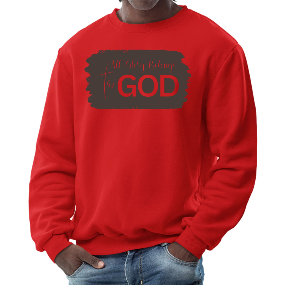 Mens Graphic Sweatshirt All Glory Belongs to God Brown - Mens | Sweatshirts