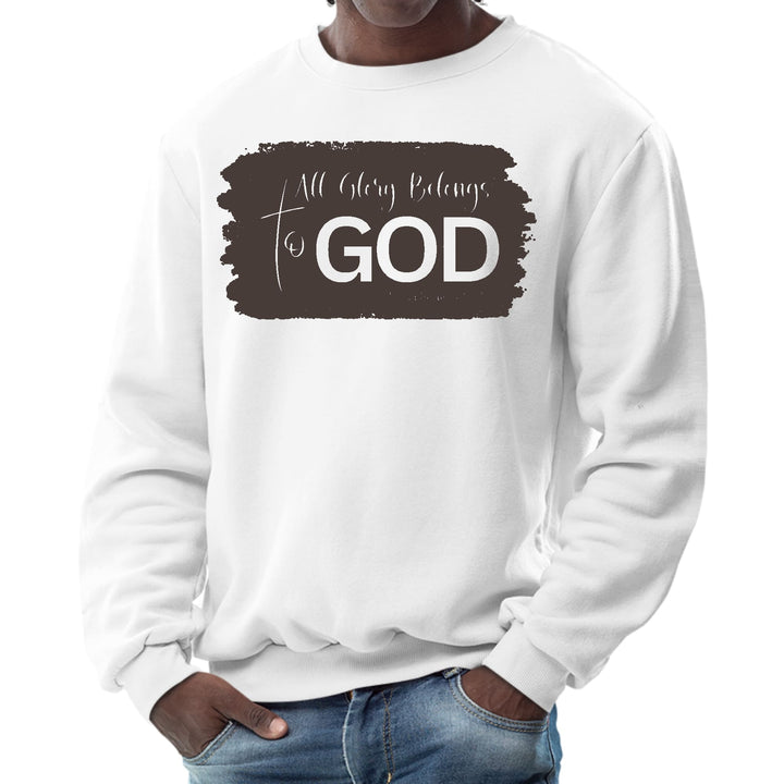 Mens Graphic Sweatshirt All Glory Belongs to God Brown - Mens | Sweatshirts